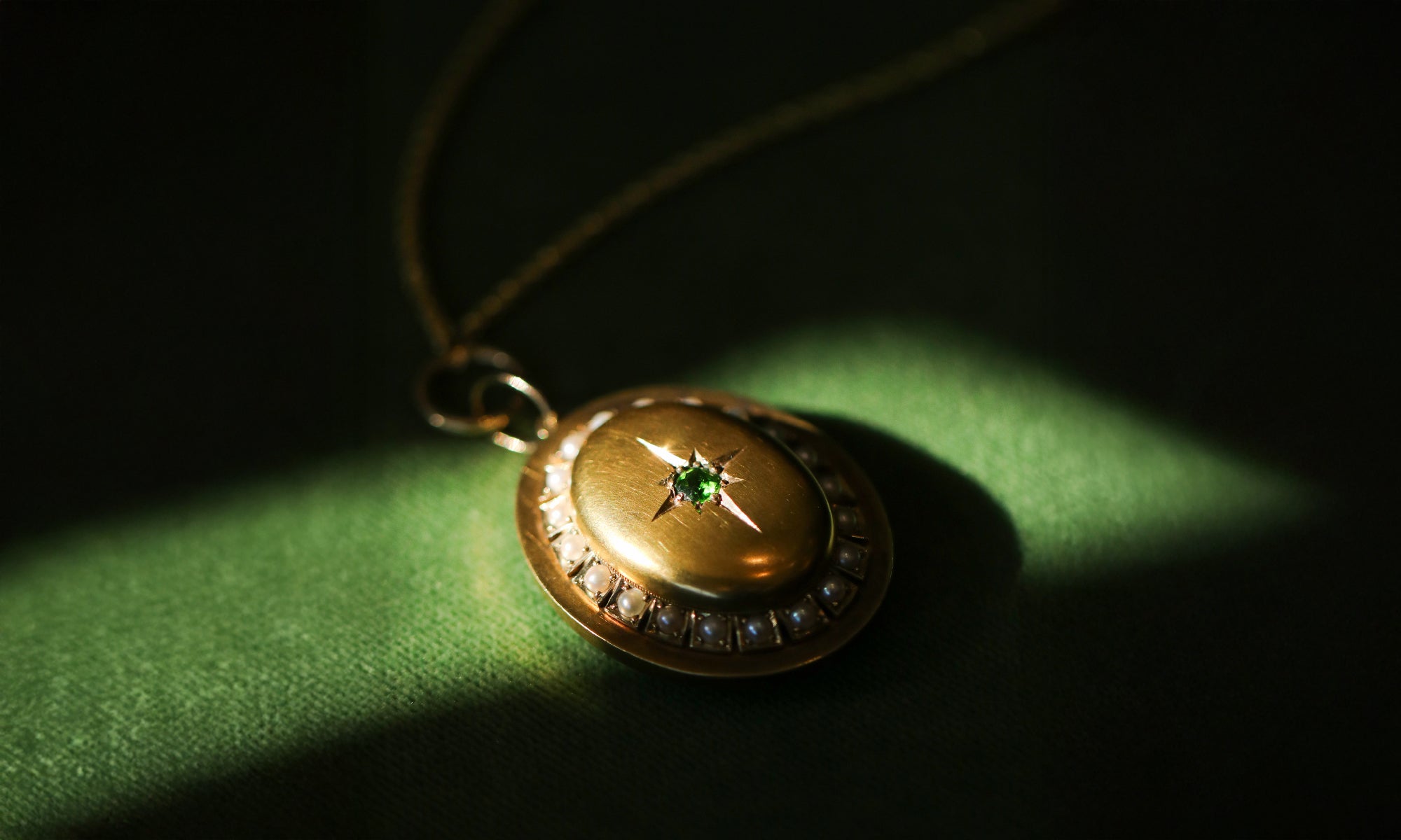 Victorian Garnet and Pearl Mourning Locket Pendant available at Walton's Jewelry