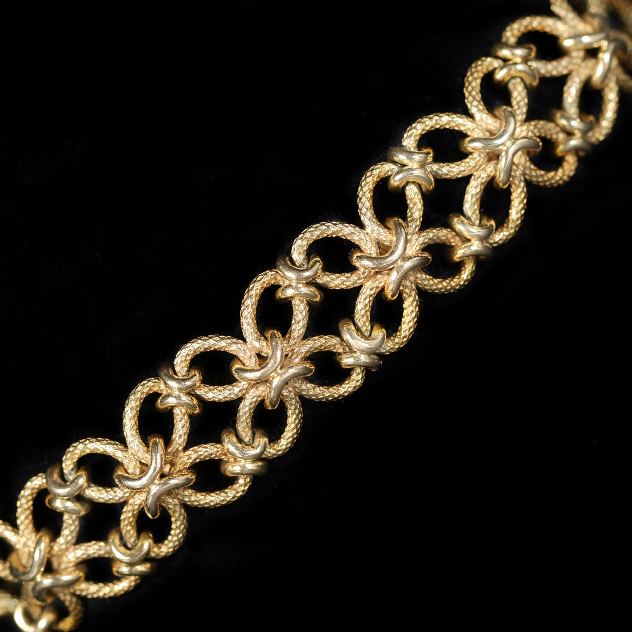 Estate 18K Yellow Gold Link Bracelet, 7.25" - Walton's Jewelry