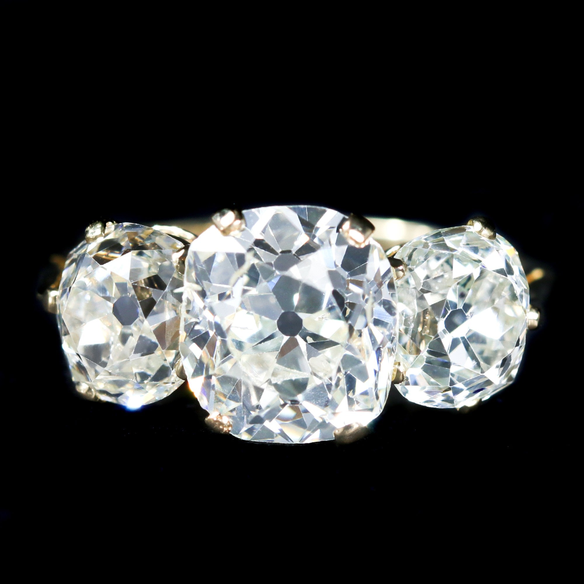 Estate GIA 5.61 CTW Old Mine Cut Diamond Engagement Ring - Walton's Jewelry