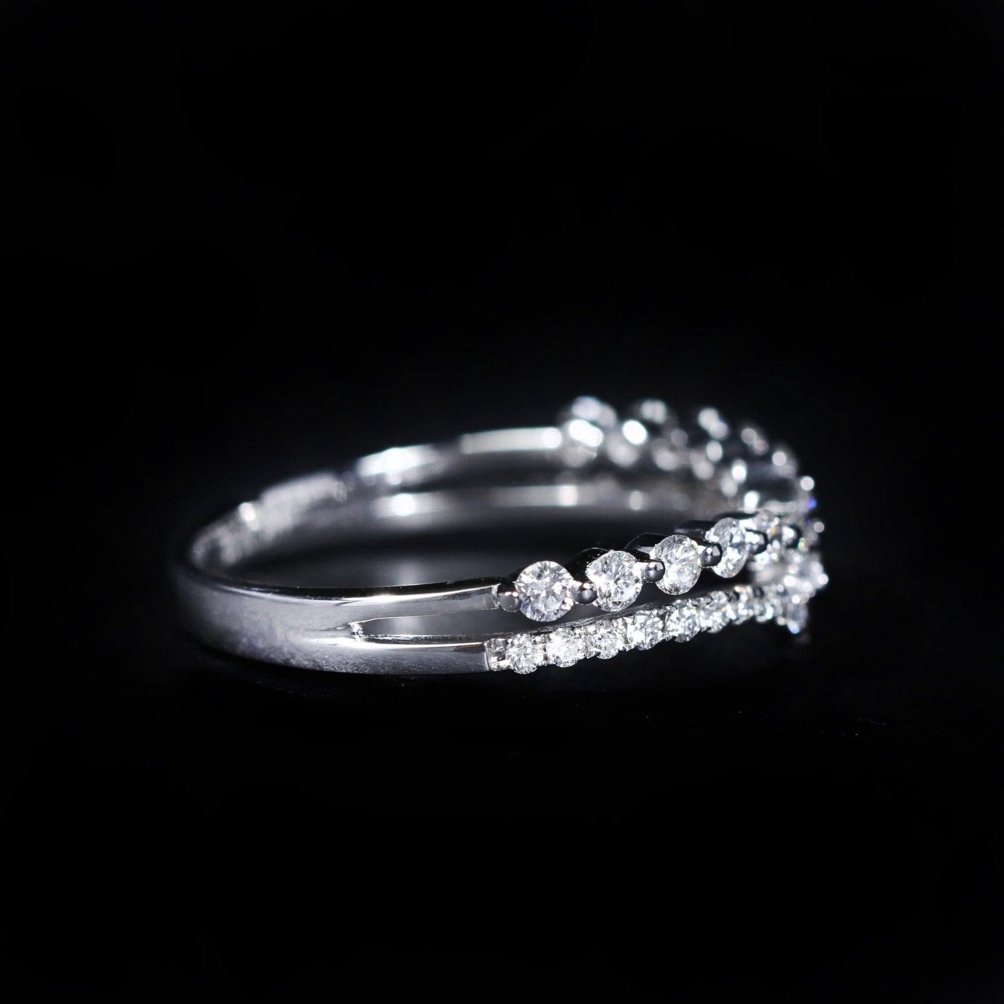 14K White Gold 0.51 CTW Diamond Curved Band - Walton's Jewelry