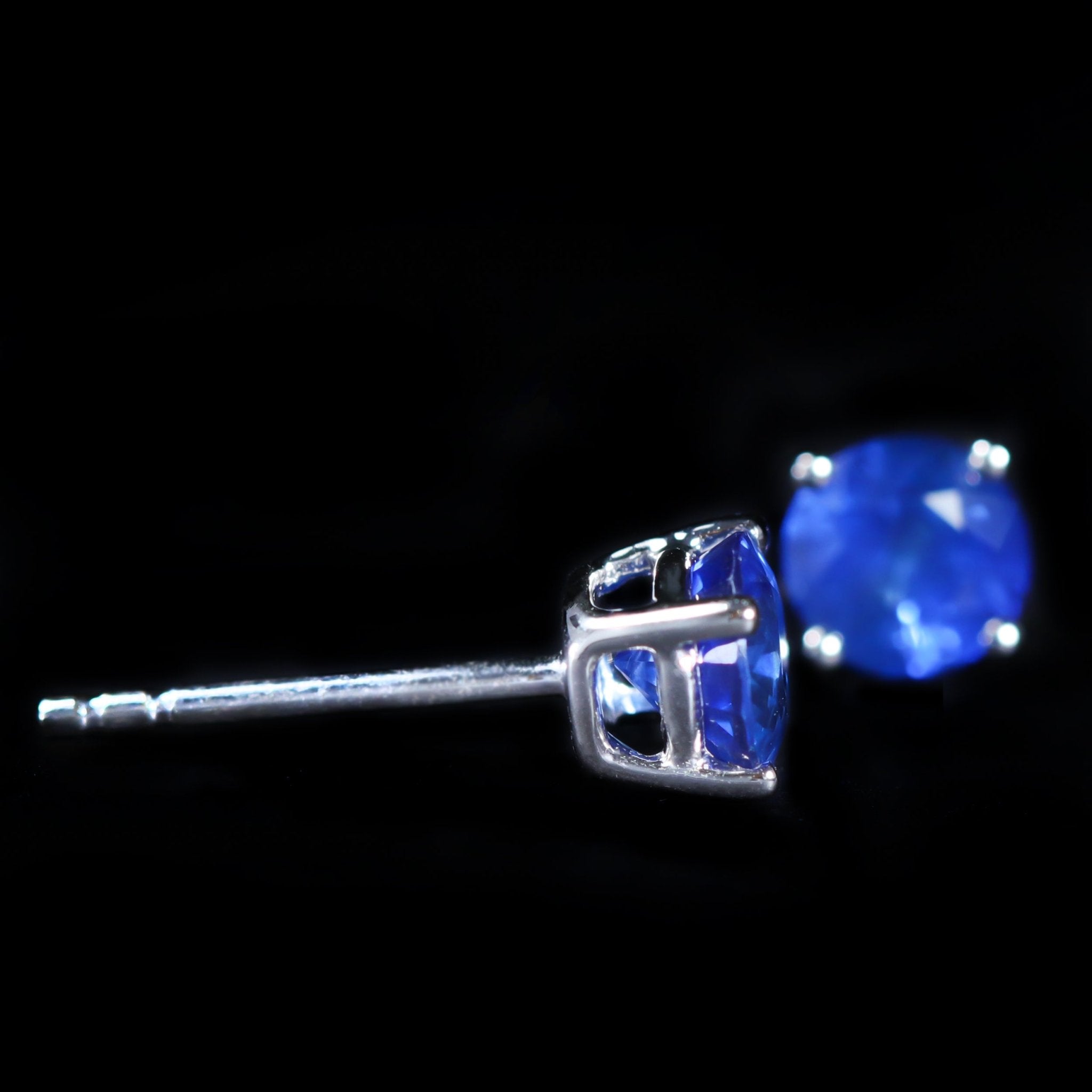 14K White Gold 1.42 CTW Sapphire Stud Earrings - Walton's Jewelry