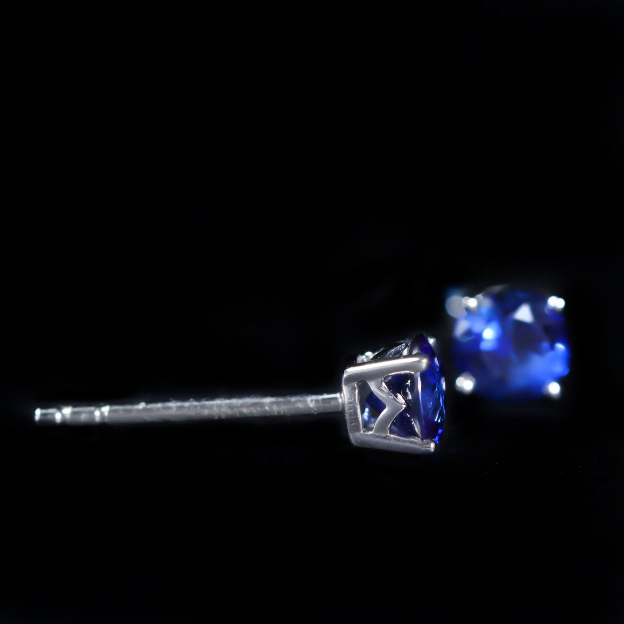 14K White Gold 0.91 CTW Sapphire Stud Earrings - Walton's Jewelry