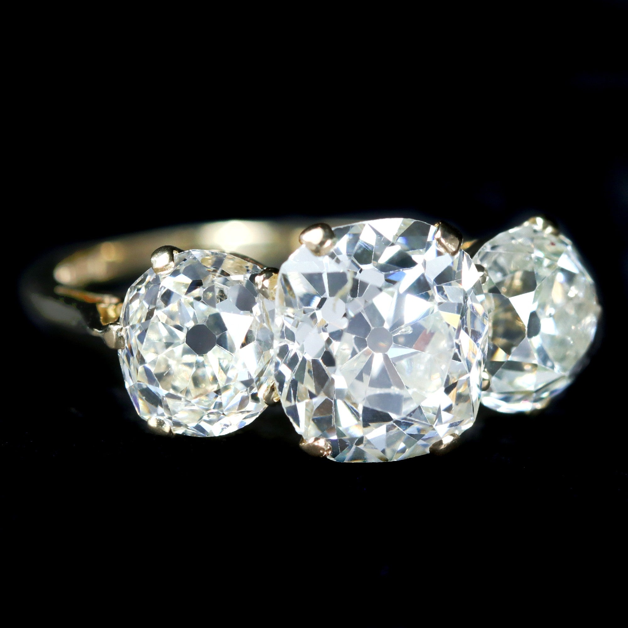 Estate GIA 5.61 CTW Old Mine Cut Diamond Engagement Ring - Walton's Jewelry