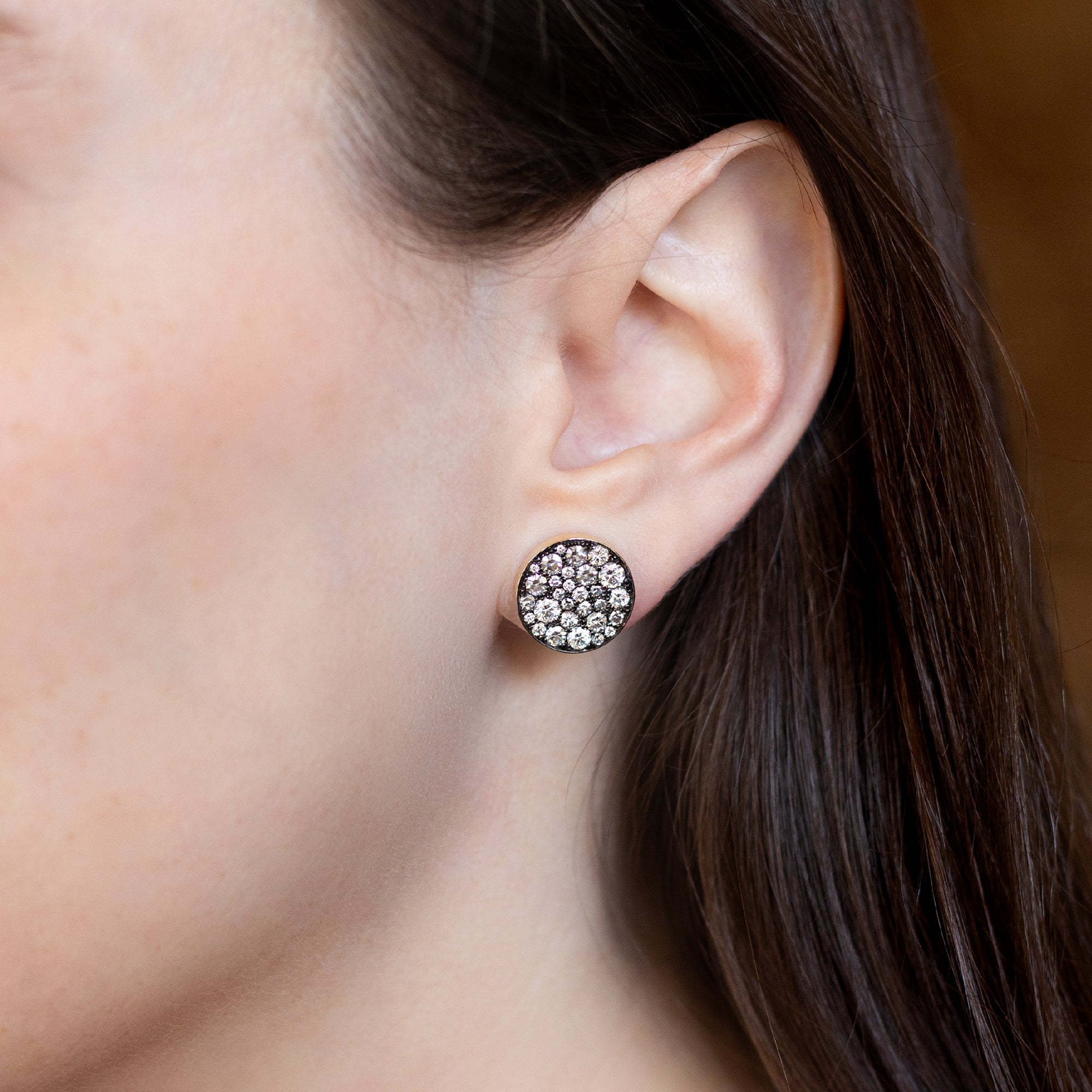 14K Yellow Gold 2.02 CTW Diamond Pavé Stud Earrings