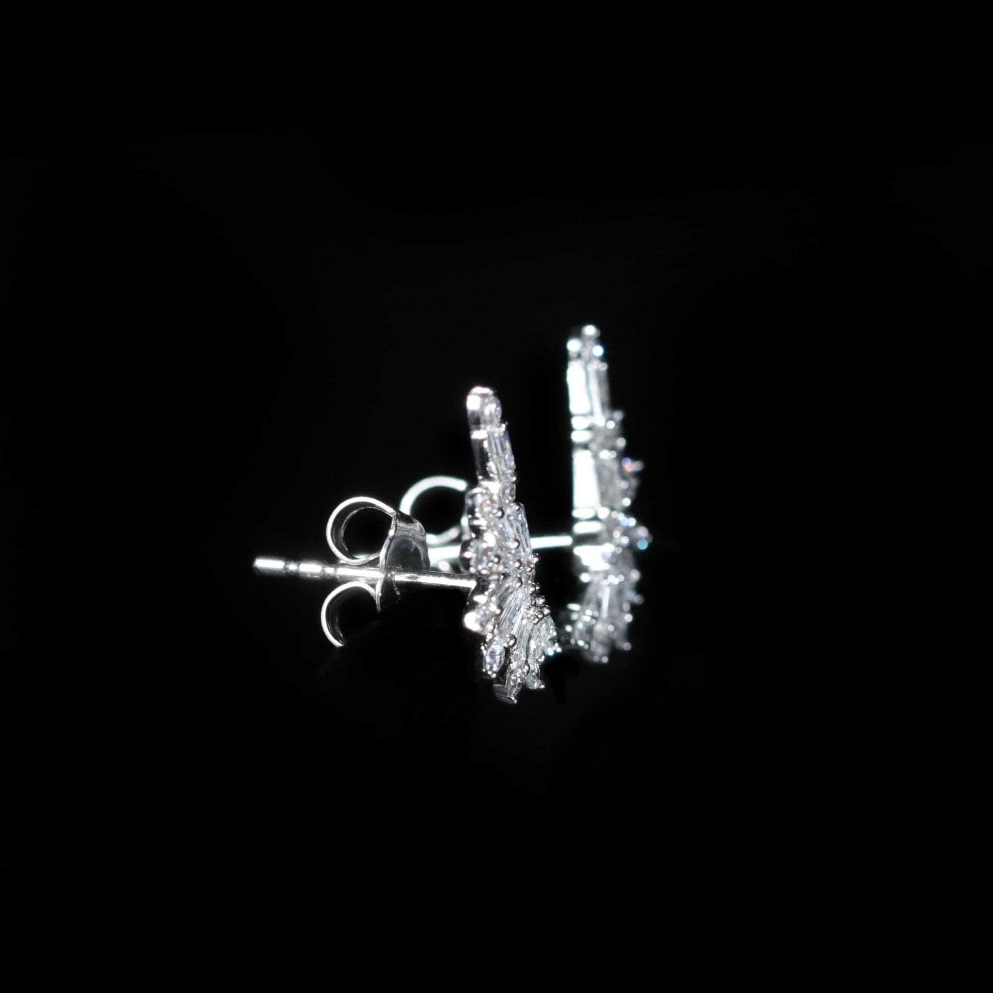 14K White Gold 0.60 CTW Diamond Stud Earring Climbers - Walton's Jewelry
