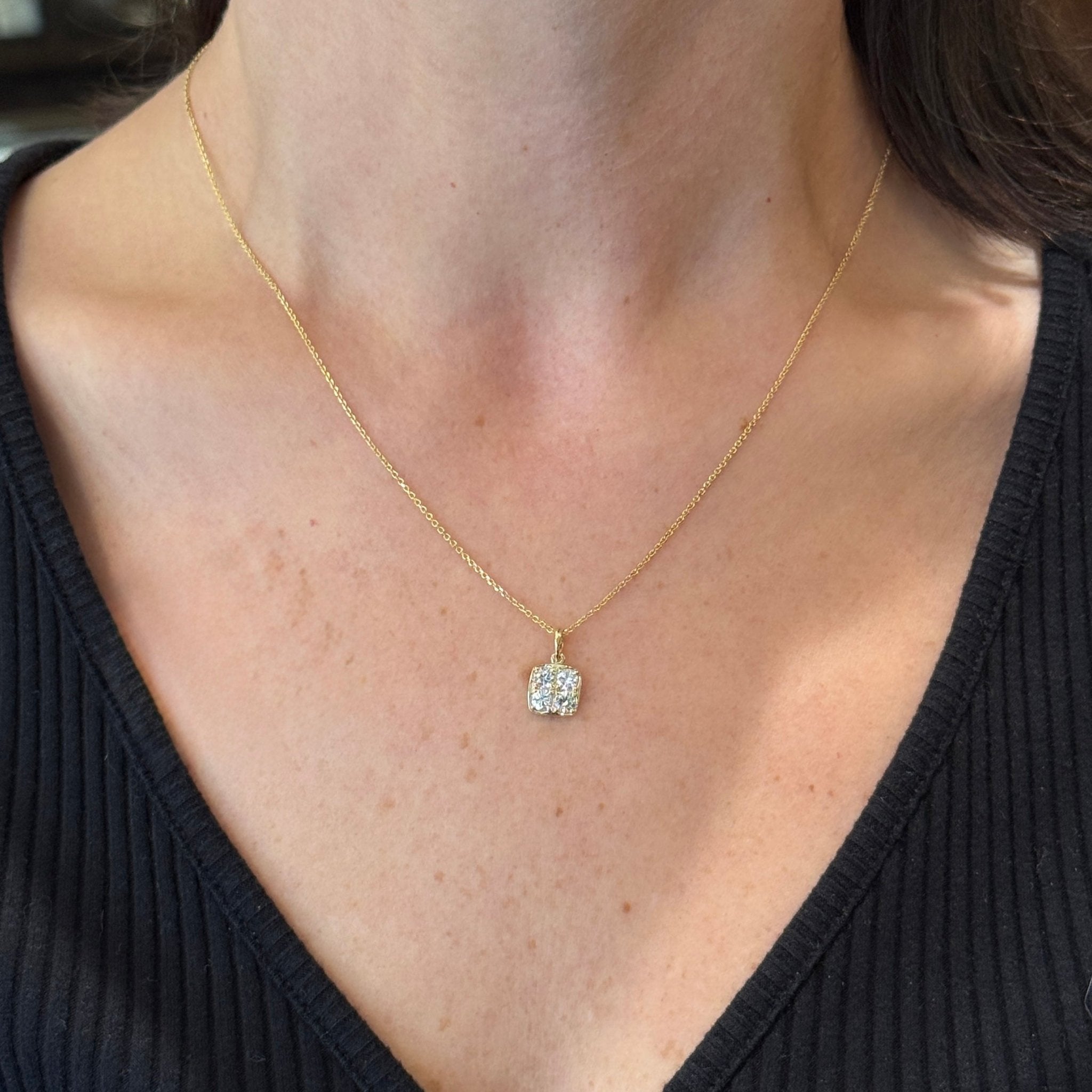 14K Yellow Gold 0.70 CTW Diamond Pendant - Walton's Jewelry