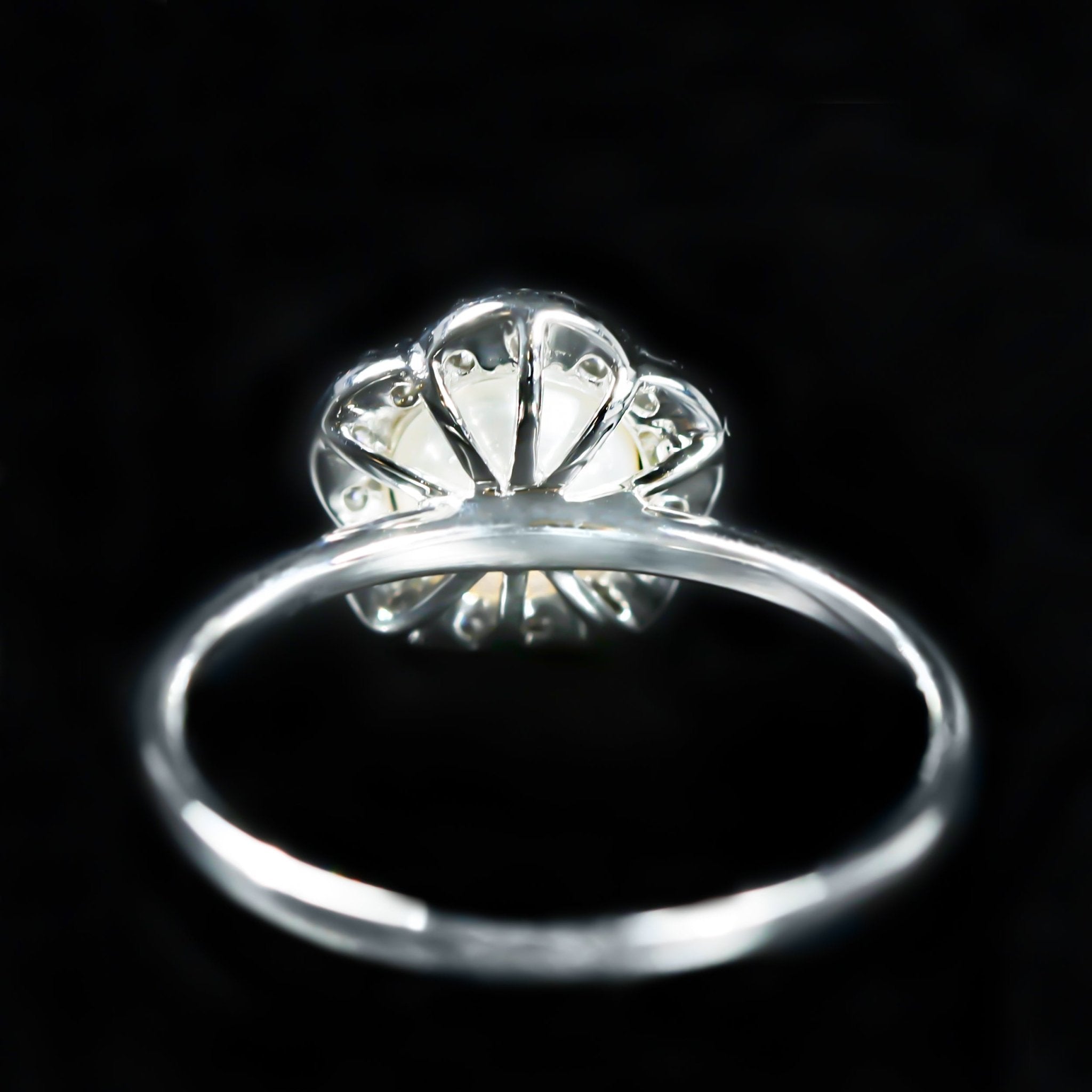 14K White Gold Pearl and Diamond Ring - Walton's Jewelry