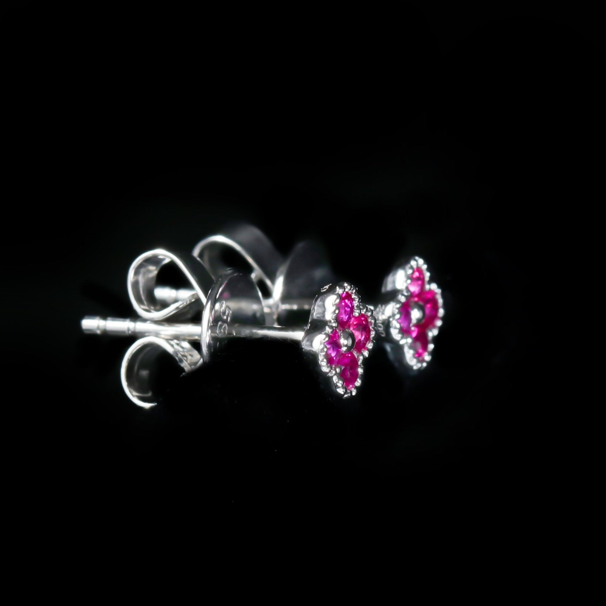 14K White Gold 0.23 CTW Ruby Stud Earrings - Walton's Jewelry