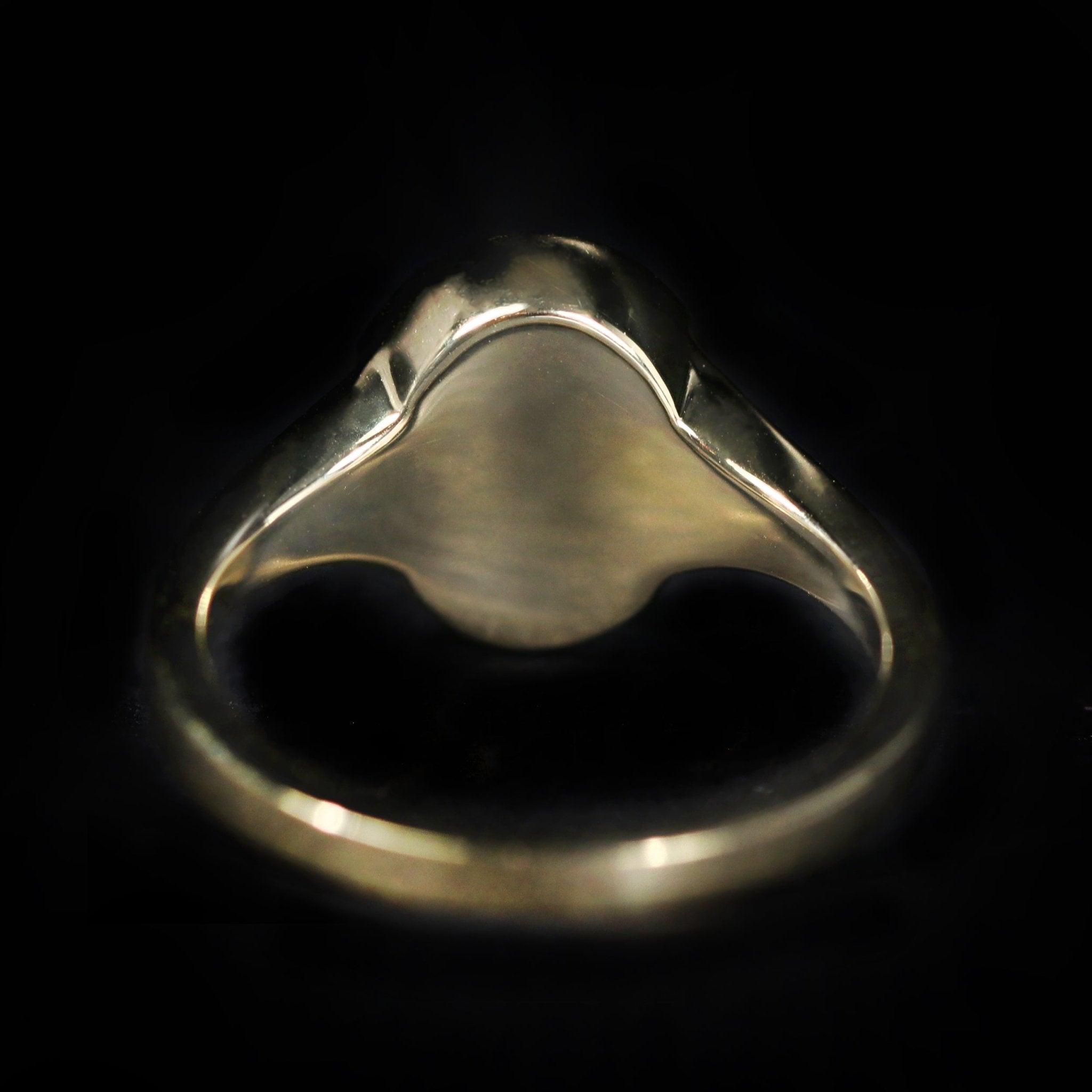 14k Yellow Gold 0.18 Carat Diamond and Enamel Signet Ring - Walton's Jewelry