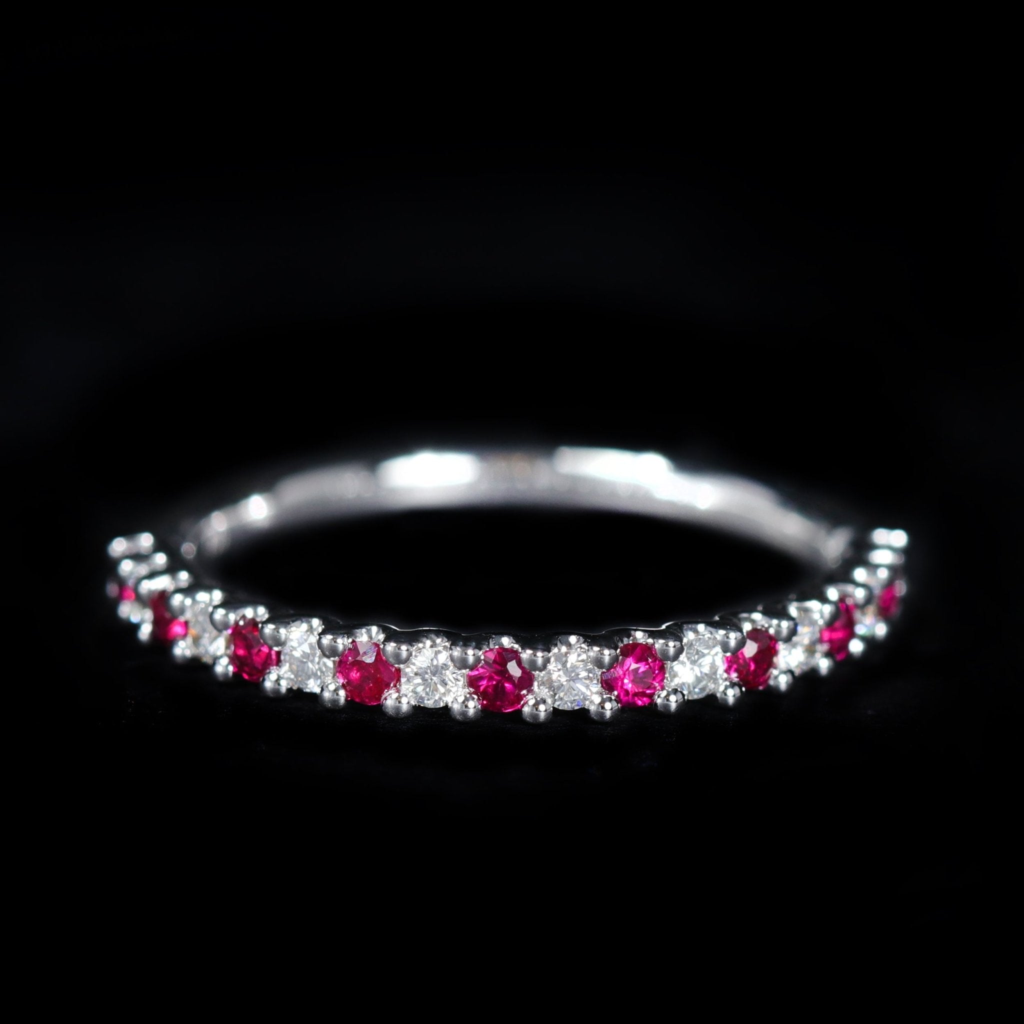 18K White Gold 0.24 CTW Ruby and Diamond Band - Walton's Jewelry