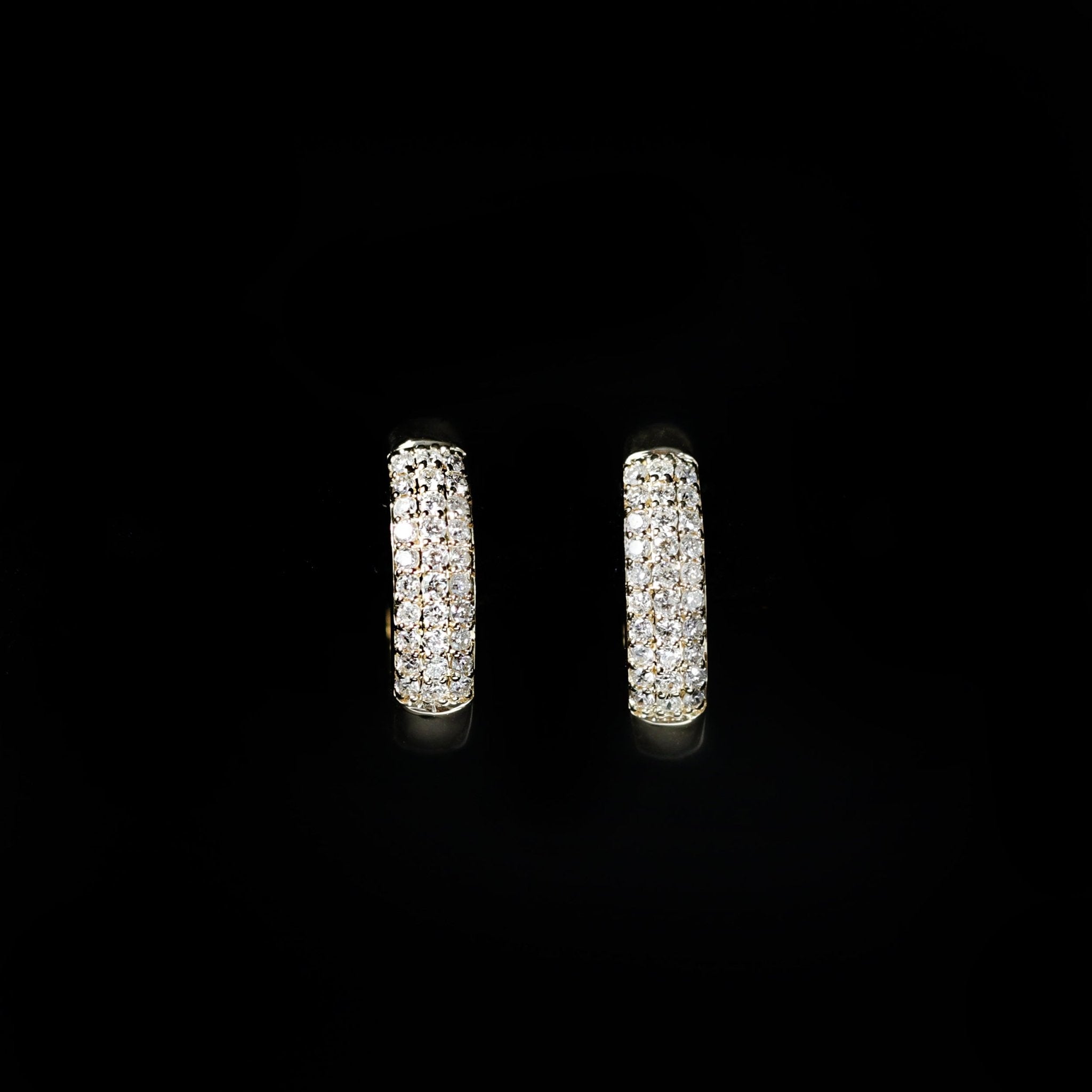 14K Yellow Gold 0.30 CTW Diamond Huggie Hoop Earrings - Walton's Jewelry