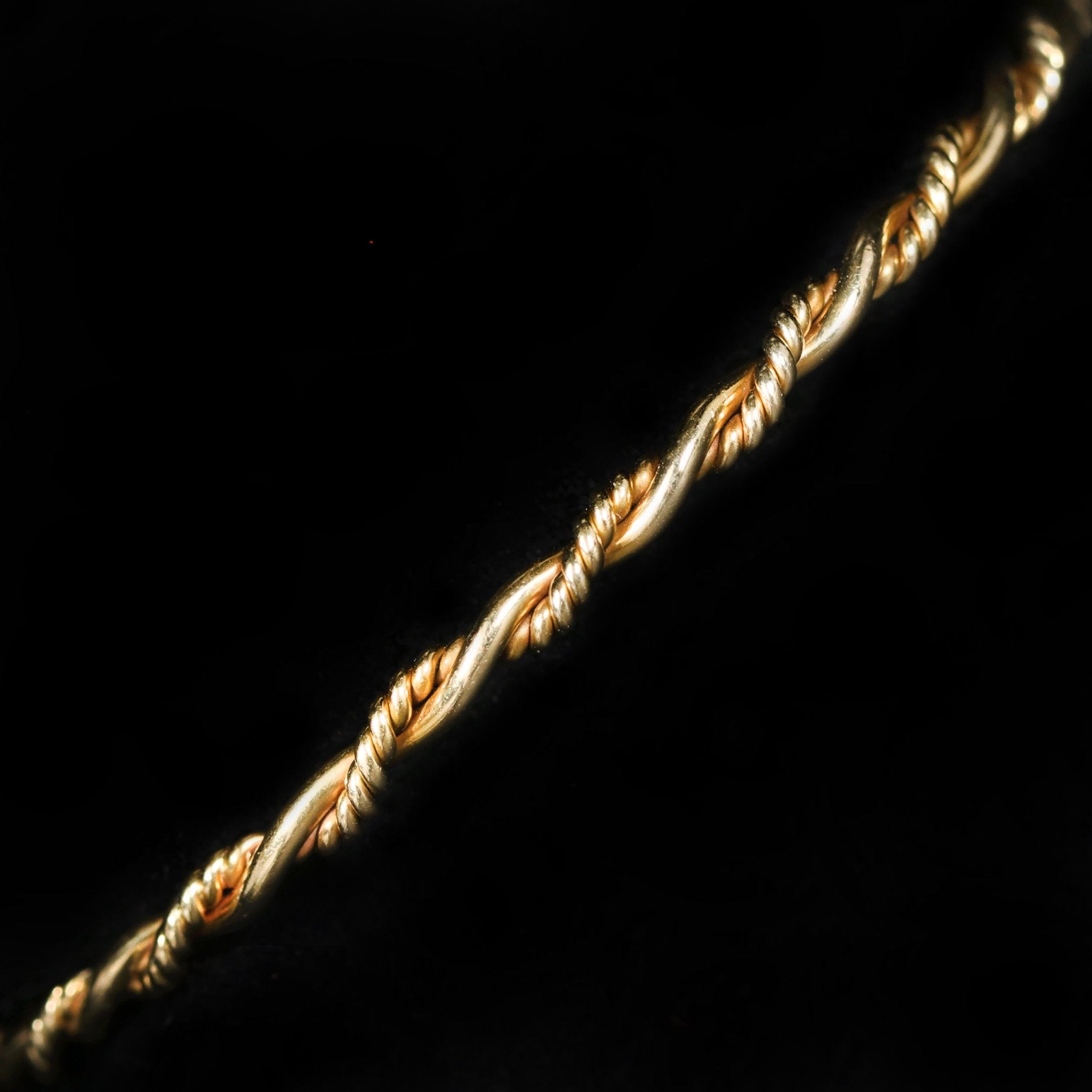 Estate 14K Yellow Gold Rope Bangle Bracelet - Walton's Jewelry
