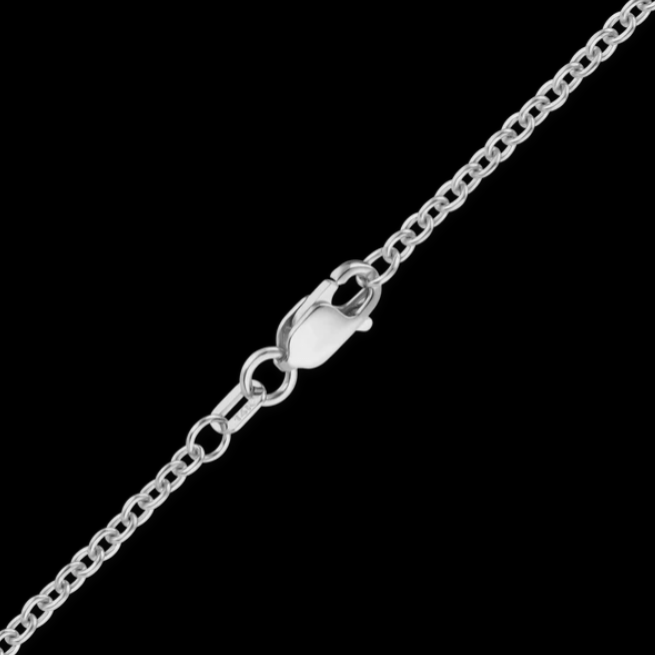14k White Gold Diamond - Cut Cable 18" Chain - Walton's Jewelry