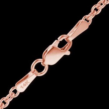 14k Rose Gold Diamond - Cut Cable 18" Chain - Walton's Jewelry