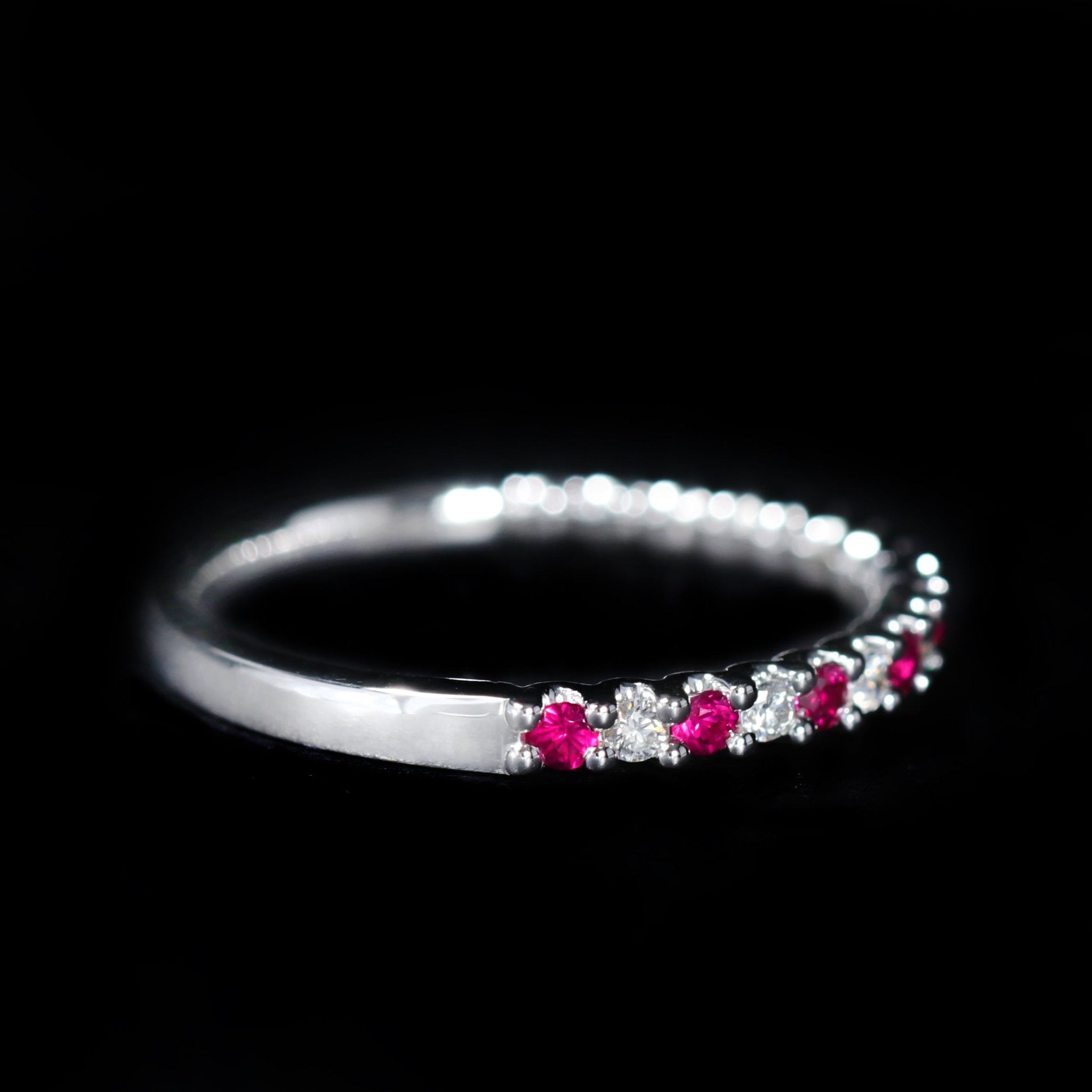 18K White Gold 0.24 CTW Ruby and Diamond Band - Walton's Jewelry