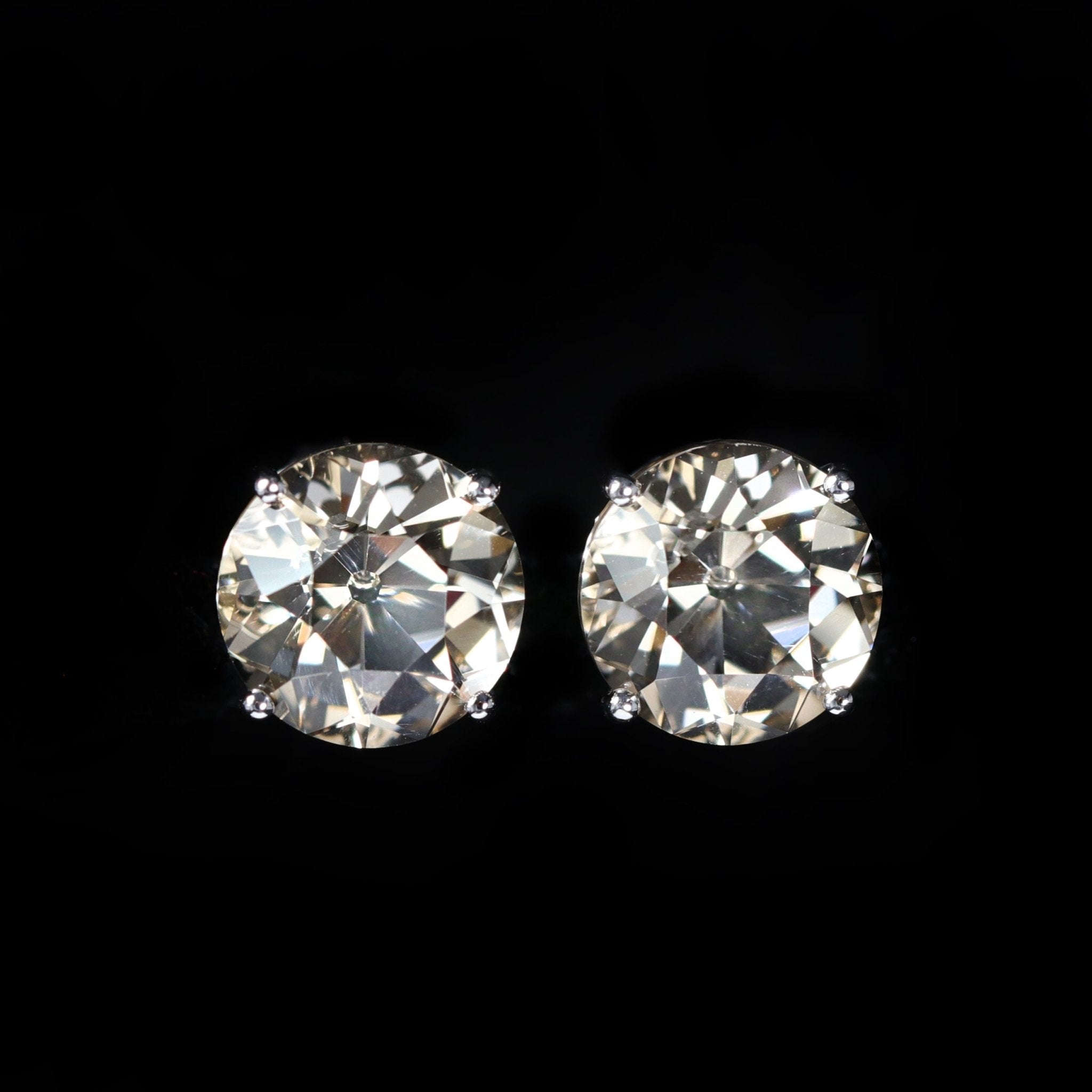14K White Gold 5.77 CTW Smoky Quartz Stud Earrings - Walton's Jewelry