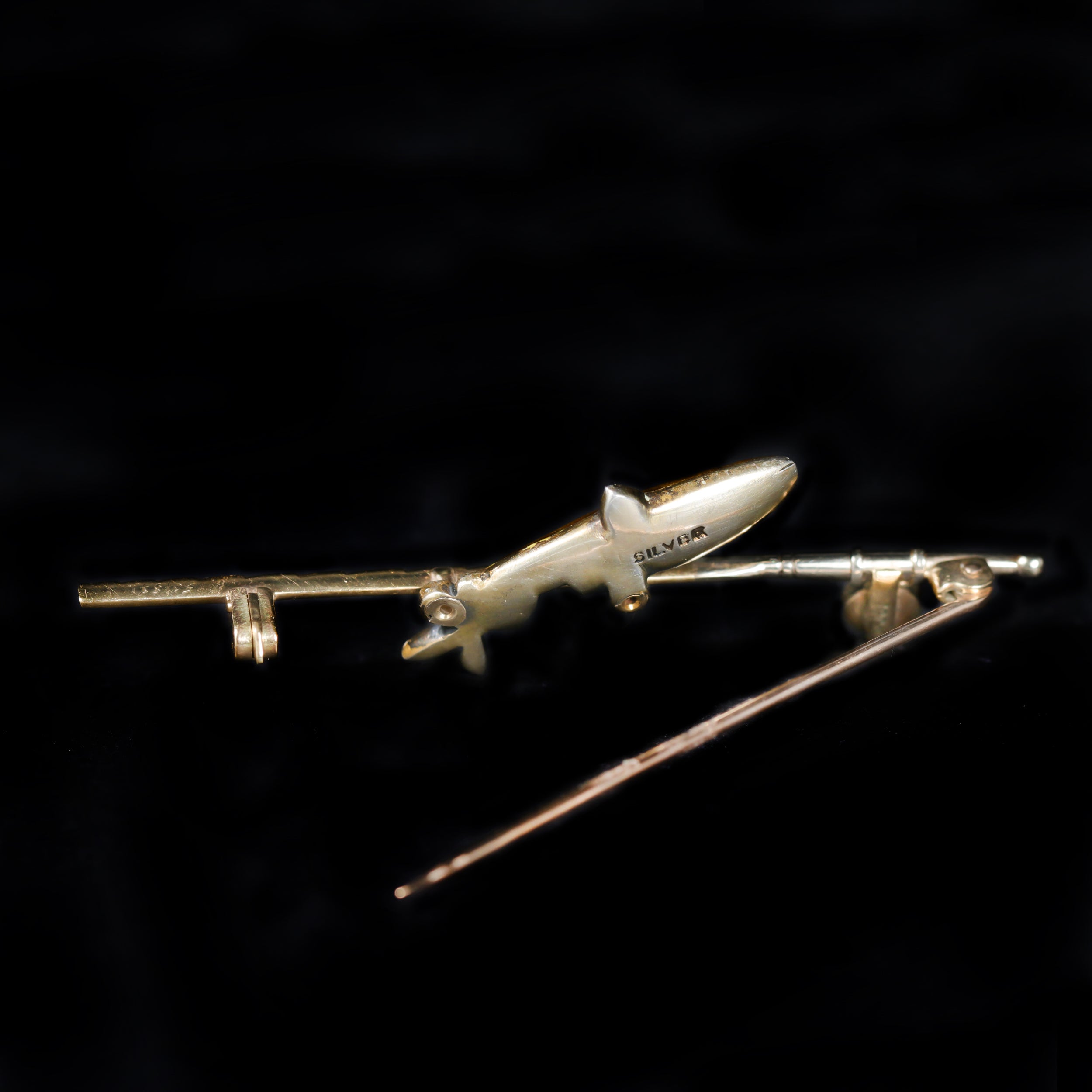 Edwardian Fishing Trout Pearl and Enamel Brooch