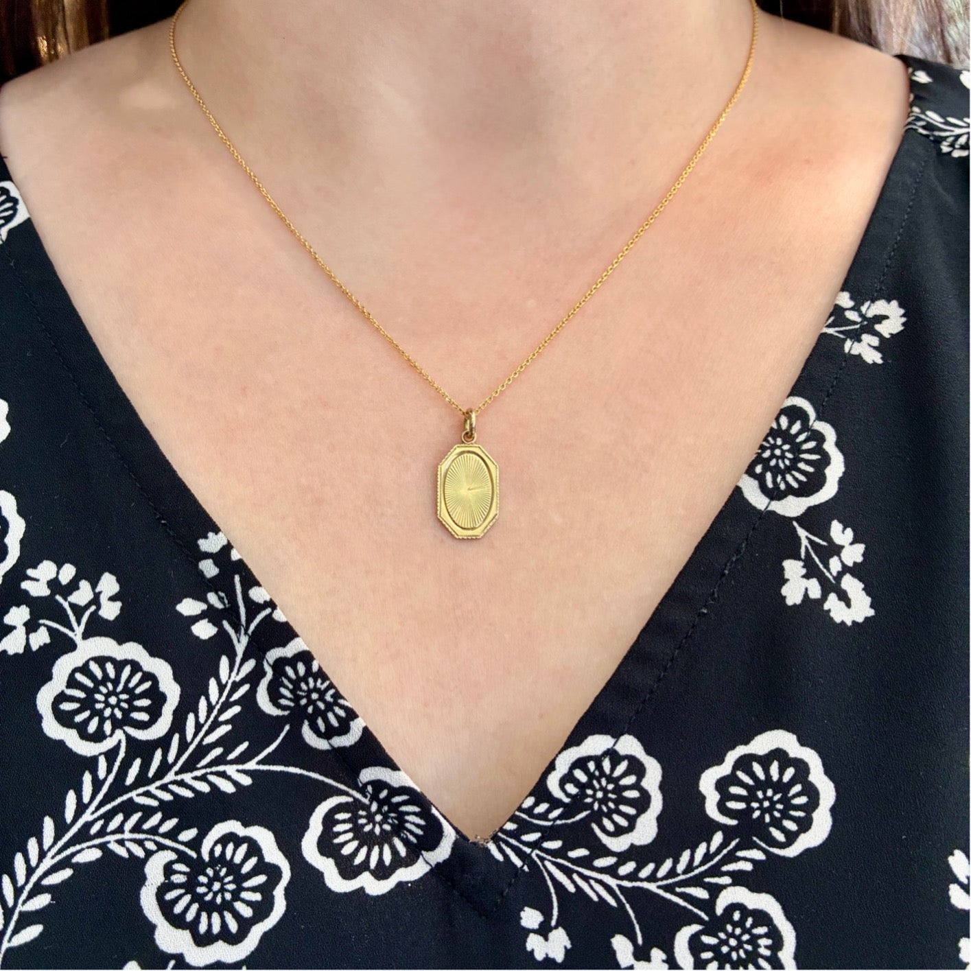 14K Yellow Gold Octagonal Charm