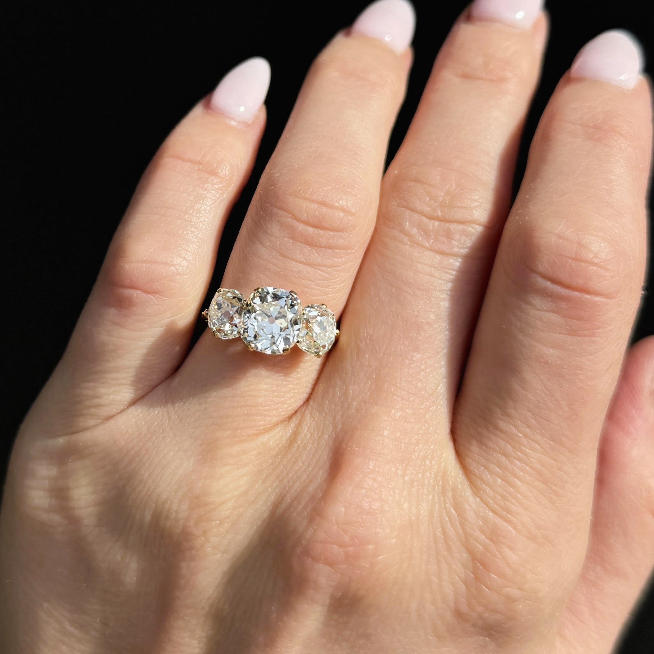 Estate GIA 5.61 CTW Old Mine Cut Diamond Engagement Ring - Walton's Jewelry