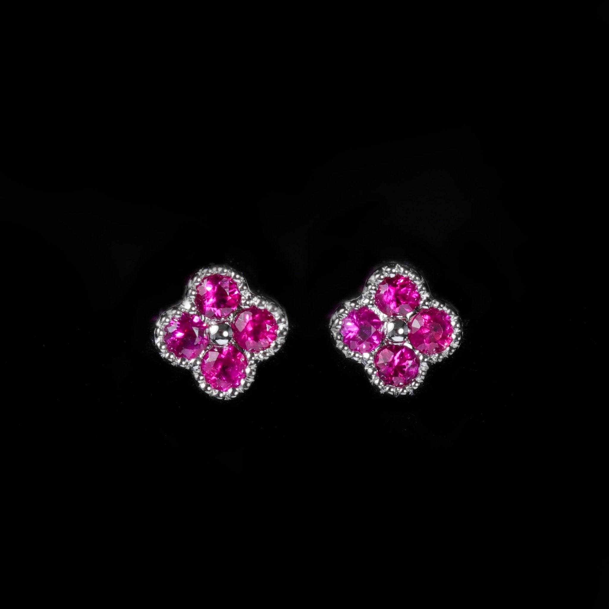 14K White Gold 0.23 CTW Ruby Stud Earrings - Walton's Jewelry