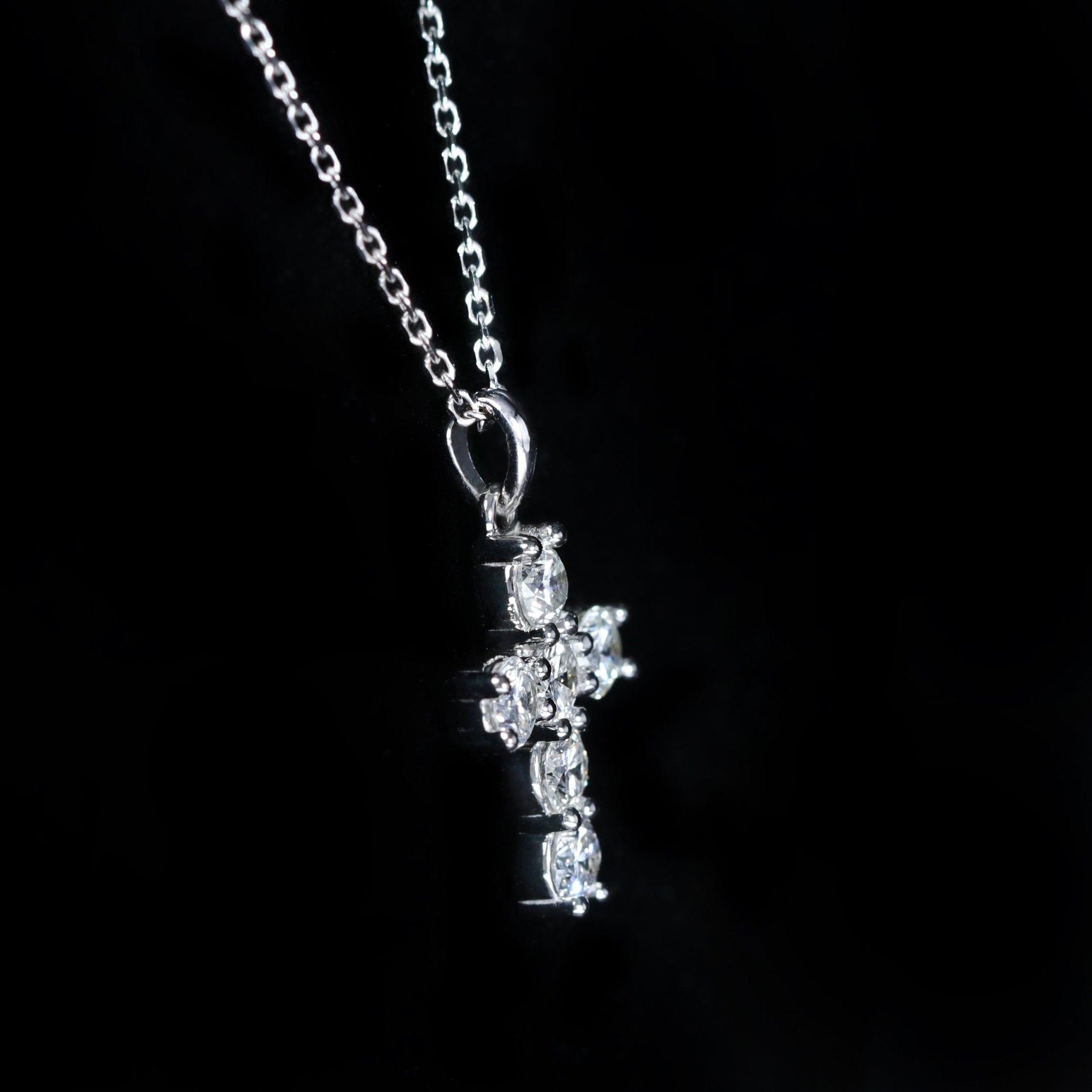14K White Gold 0.75 CTW Diamond Cross Pendant - Walton's Jewelry