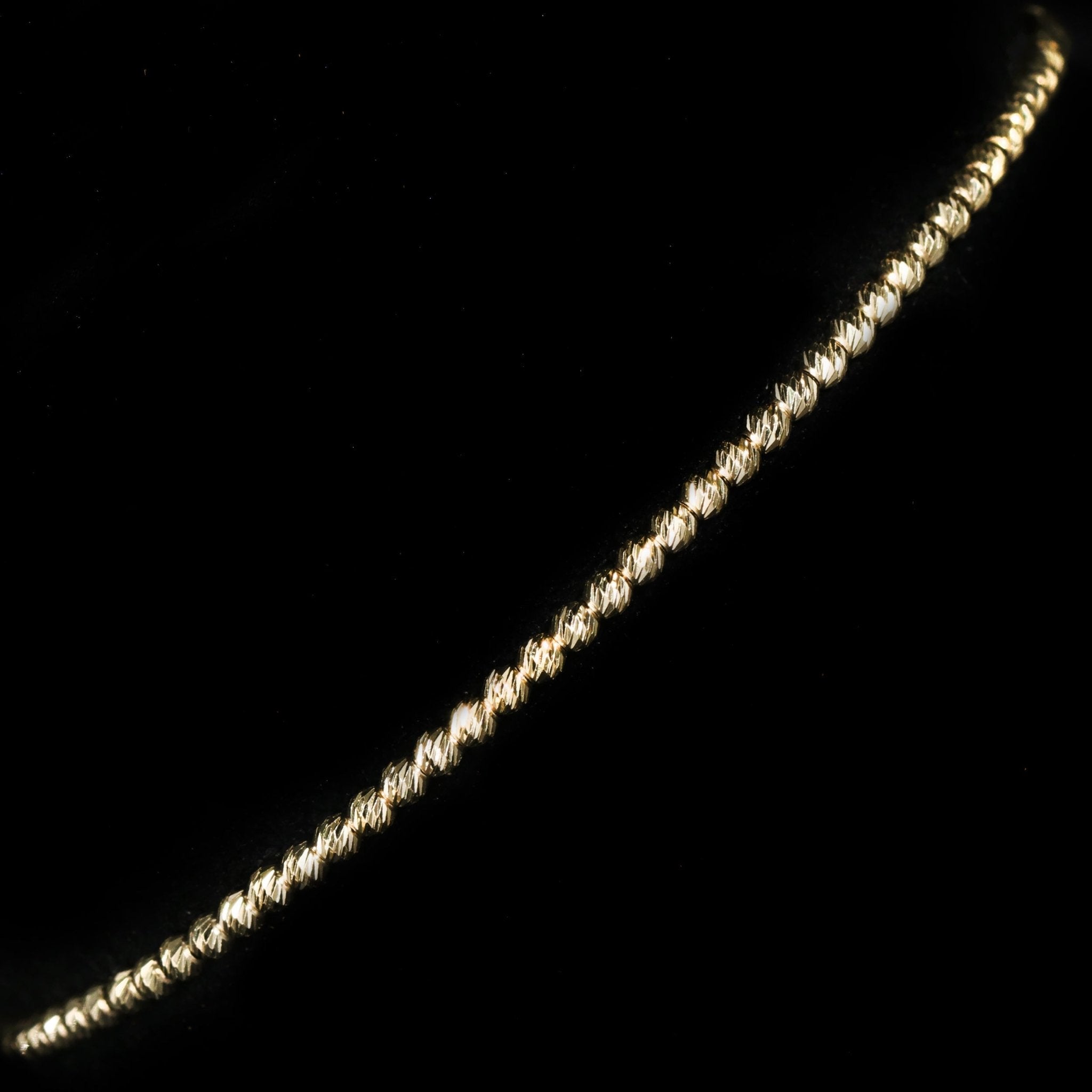 14K Yellow Gold Diamond Cut Bead Bracelet - Walton's Jewelry
