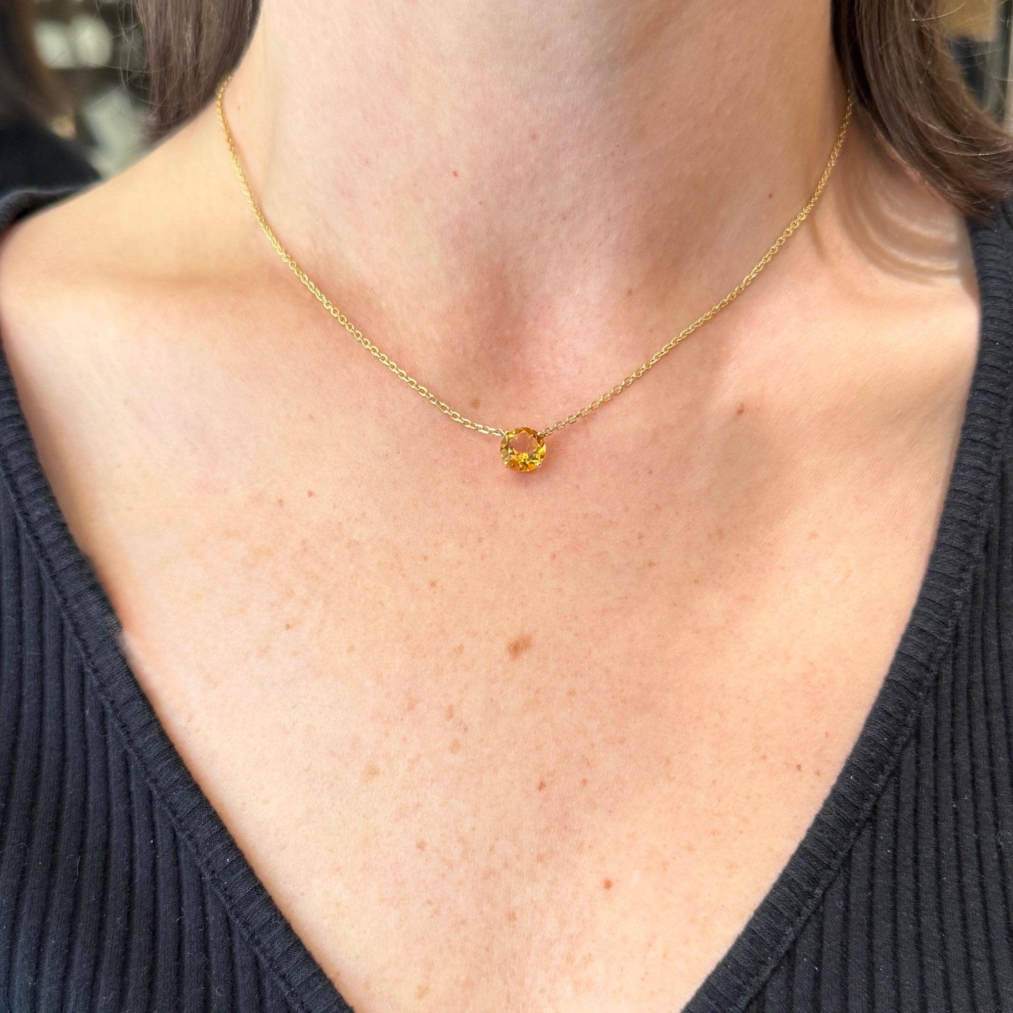 14K Yellow Gold 1.59 Carat Citrine Necklace - Walton's Jewelry