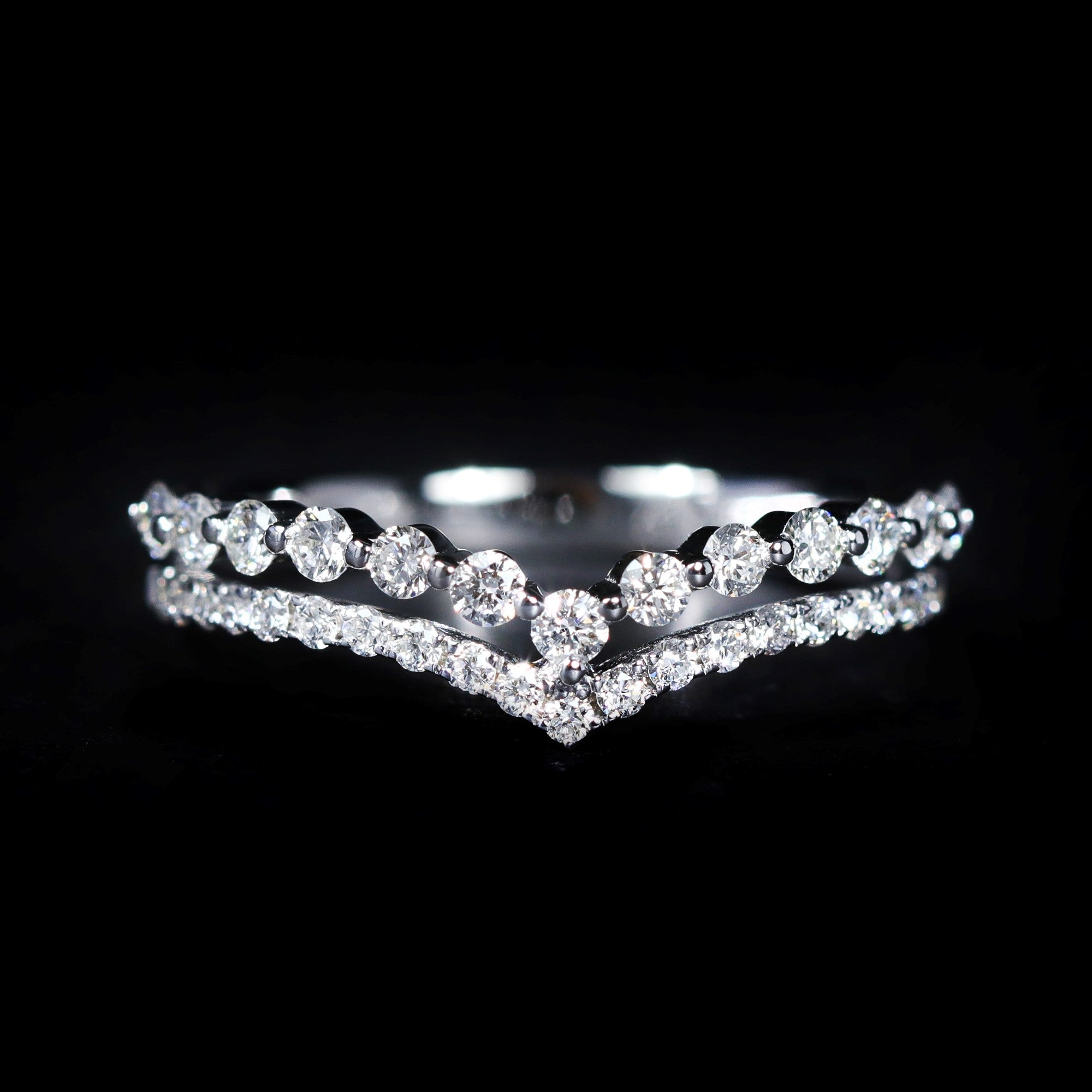 14K White Gold 0.51 CTW Diamond Curved Band - Walton's Jewelry