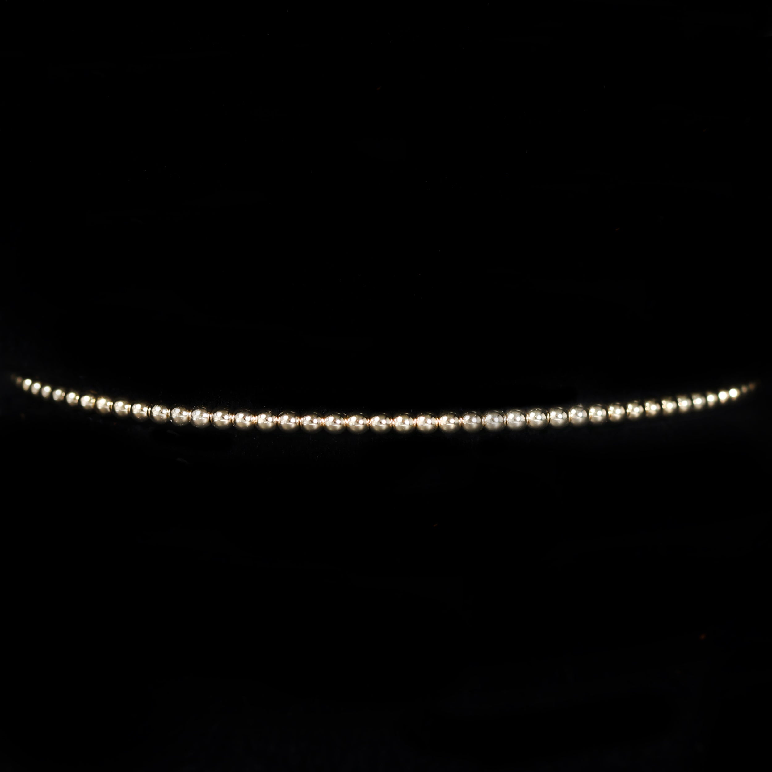 14K Yellow Gold Bead Bangle Bracelet